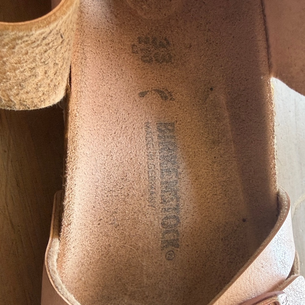 Birkenstock Tan Suede Footbed Sandals - Picture 4 of 6